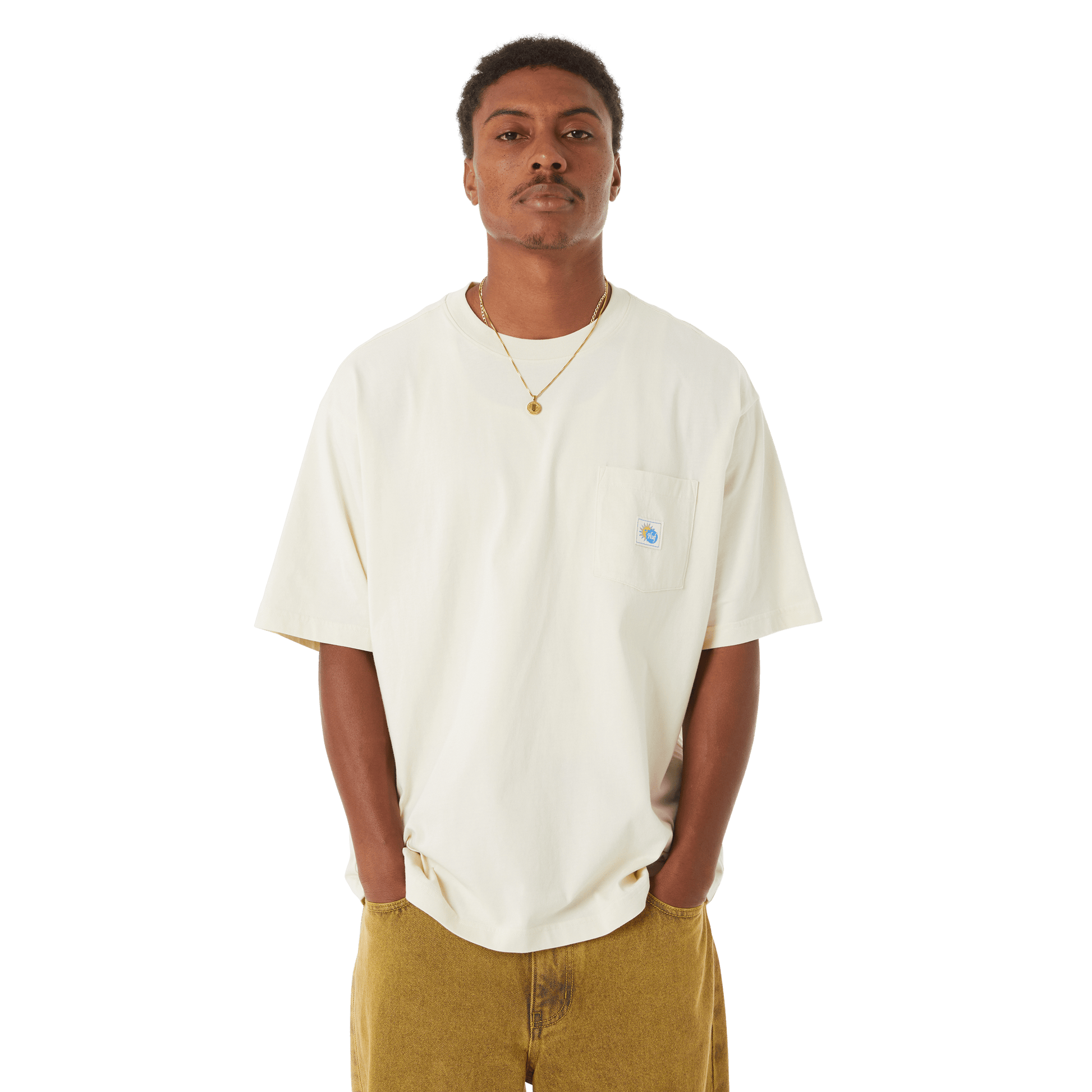 Huf Total Eclipse Knit Boxy Top Natural
