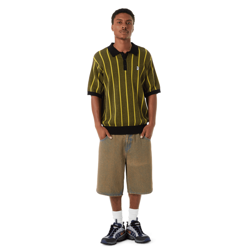 Huf Trace Stripe Knit Top Moss