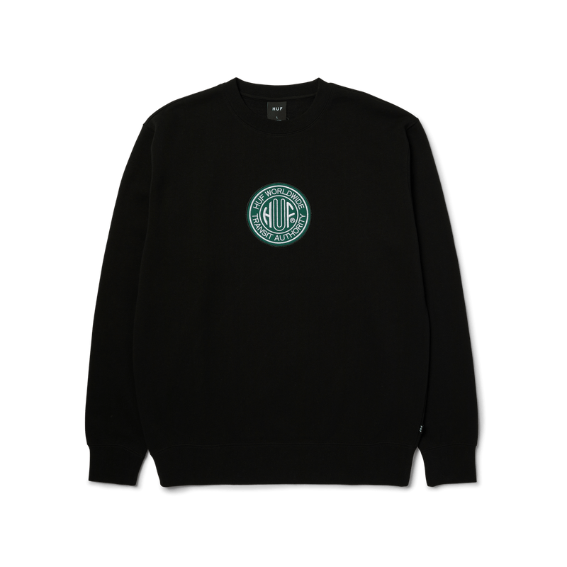 HUF Transit Authority Crewneck Sweatshirt Black