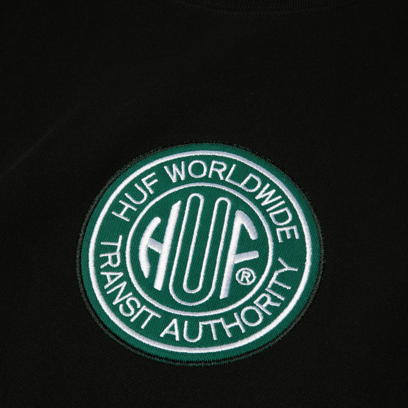 HUF Transit Authority Crewneck Sweatshirt Black
