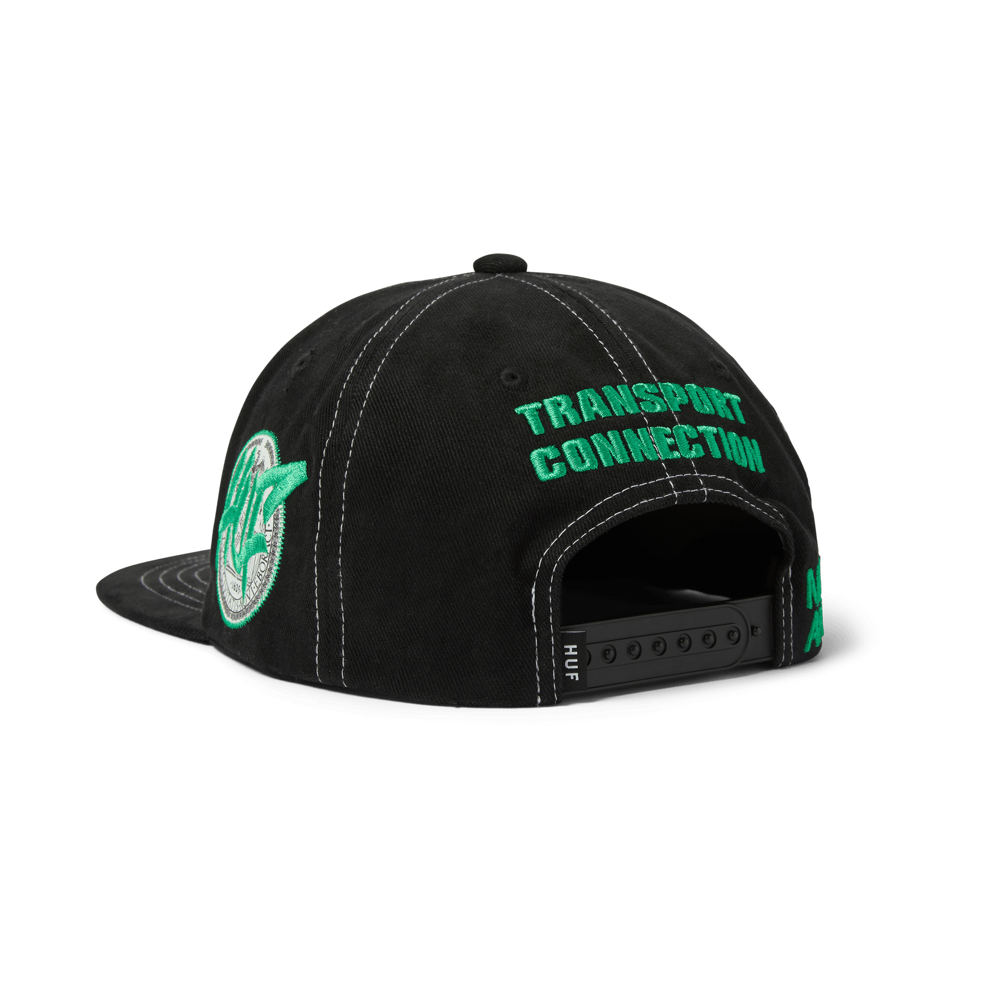 HUF Transport Connection Snapback Hat Black