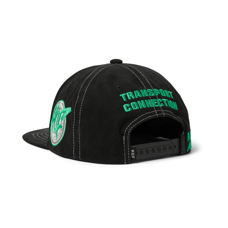 HUF Transport Connection Snapback Hat Black