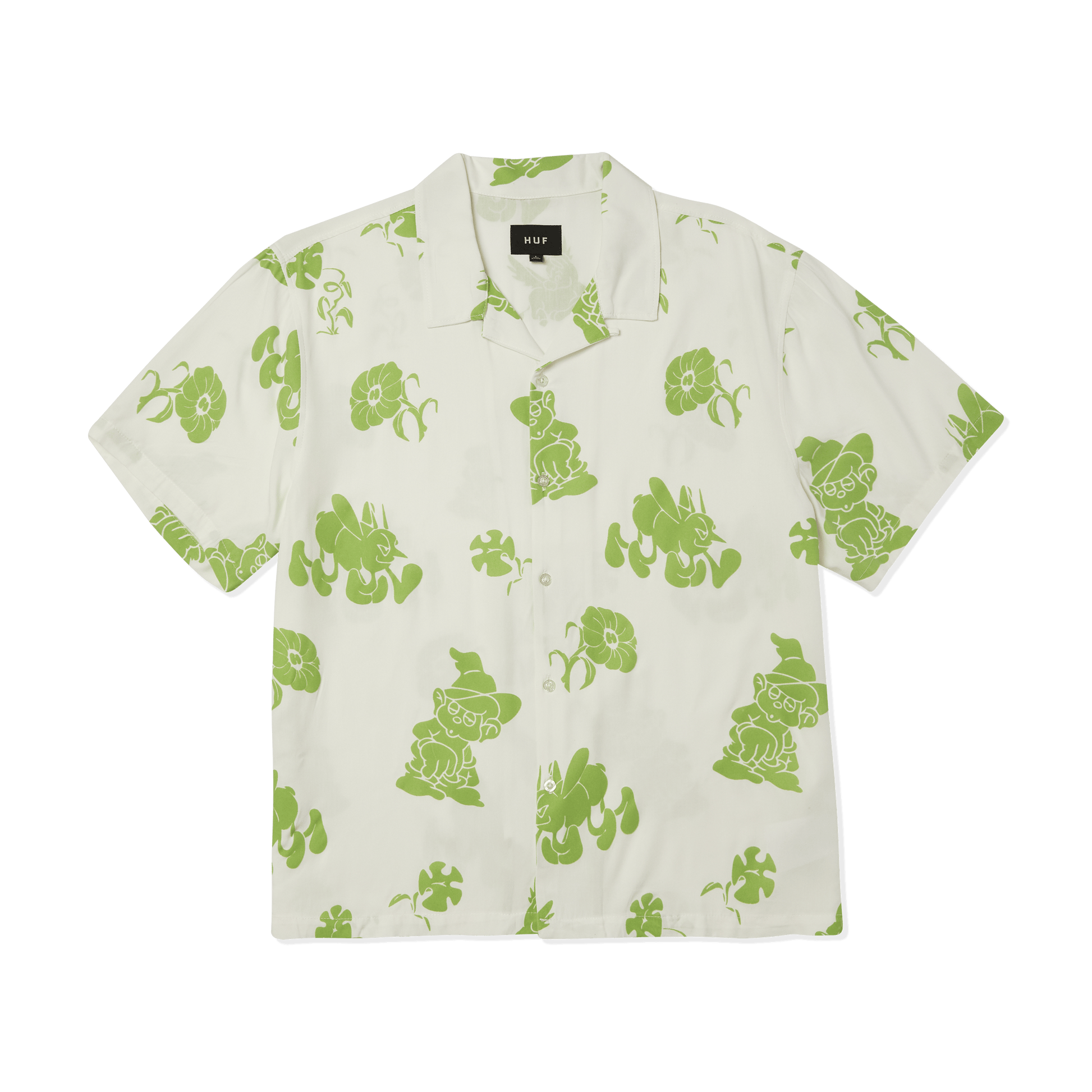 Huf Trip Flocked Resort Shirt White