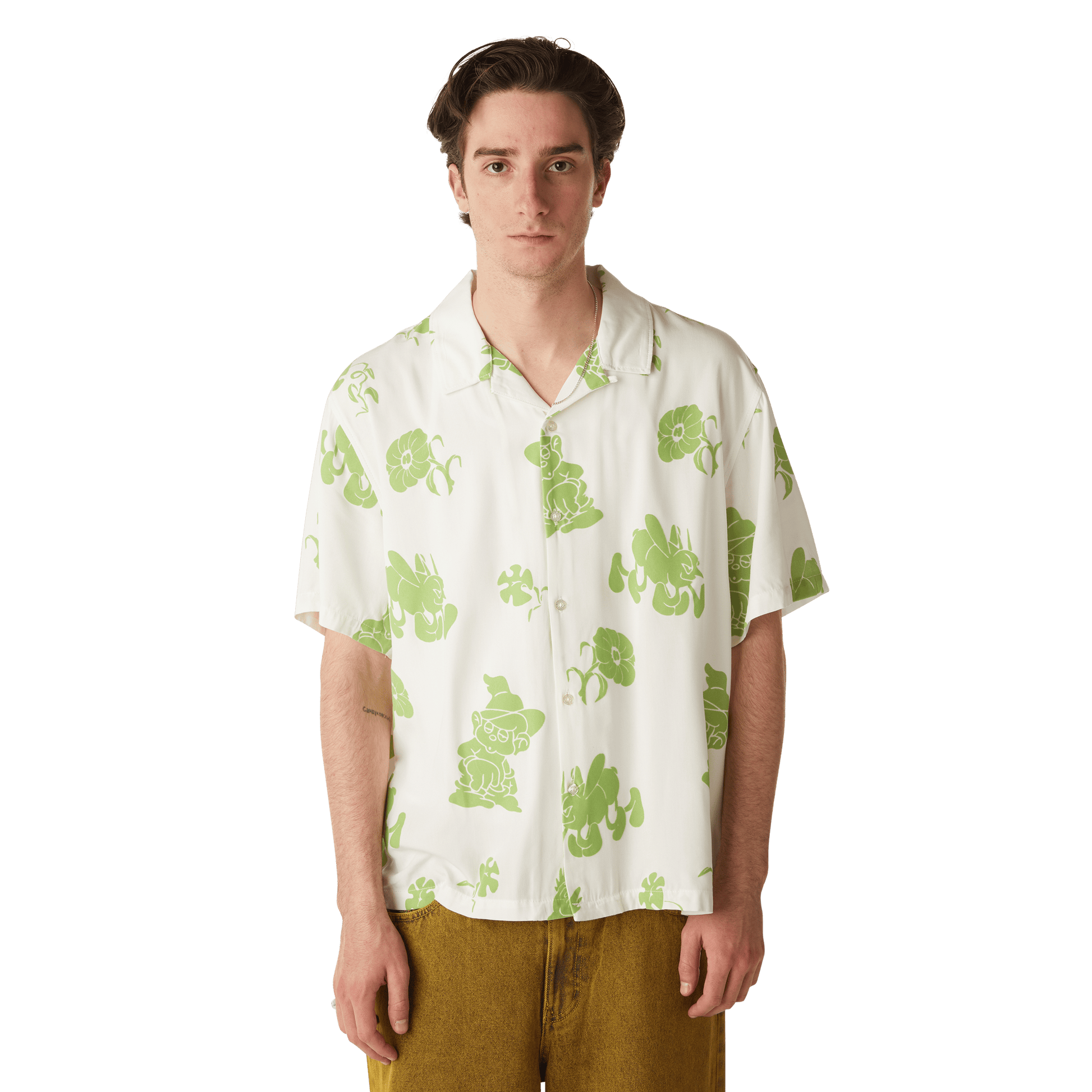 Huf Trip Flocked Resort Shirt White