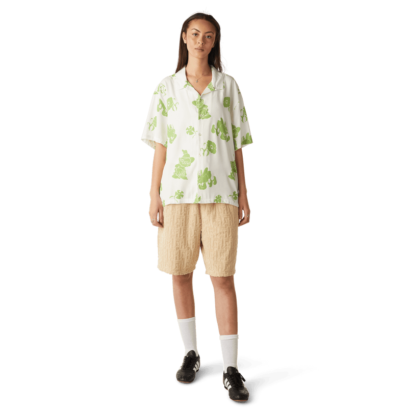Huf Trip Flocked Resort Shirt White