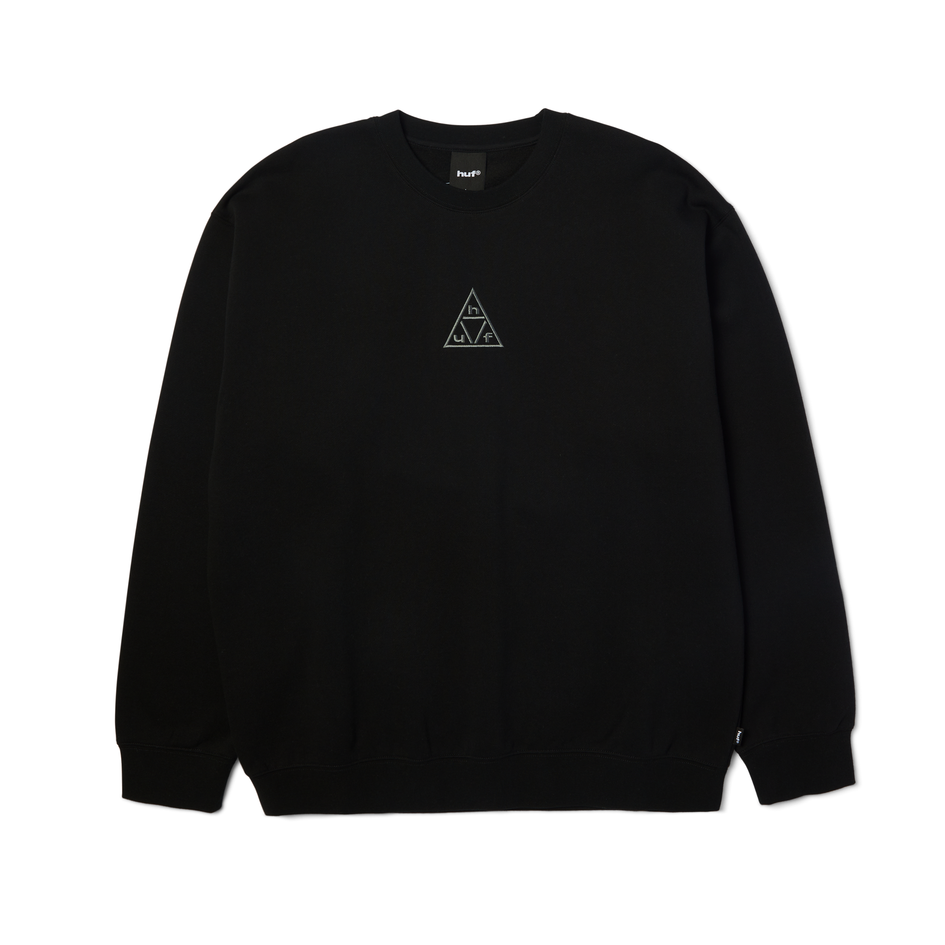 Huf Triple Triangle Embroidered Crewneck Sweatshirt Black/Grey