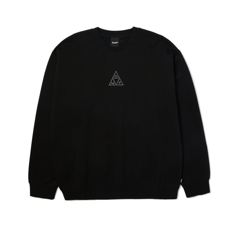 Huf Triple Triangle Embroidered Crewneck Sweatshirt Black/Grey