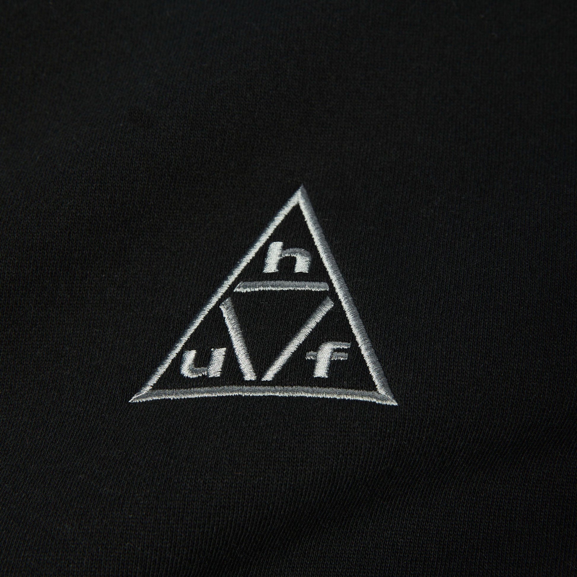 Huf Triple Triangle Embroidered Crewneck Sweatshirt Black/Grey