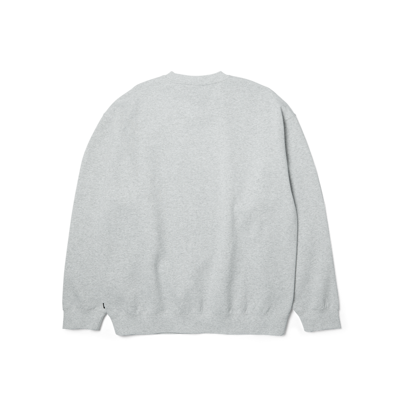 HUF Triple Triangle Embroidered Crewneck Sweatshirt Heather Grey/White