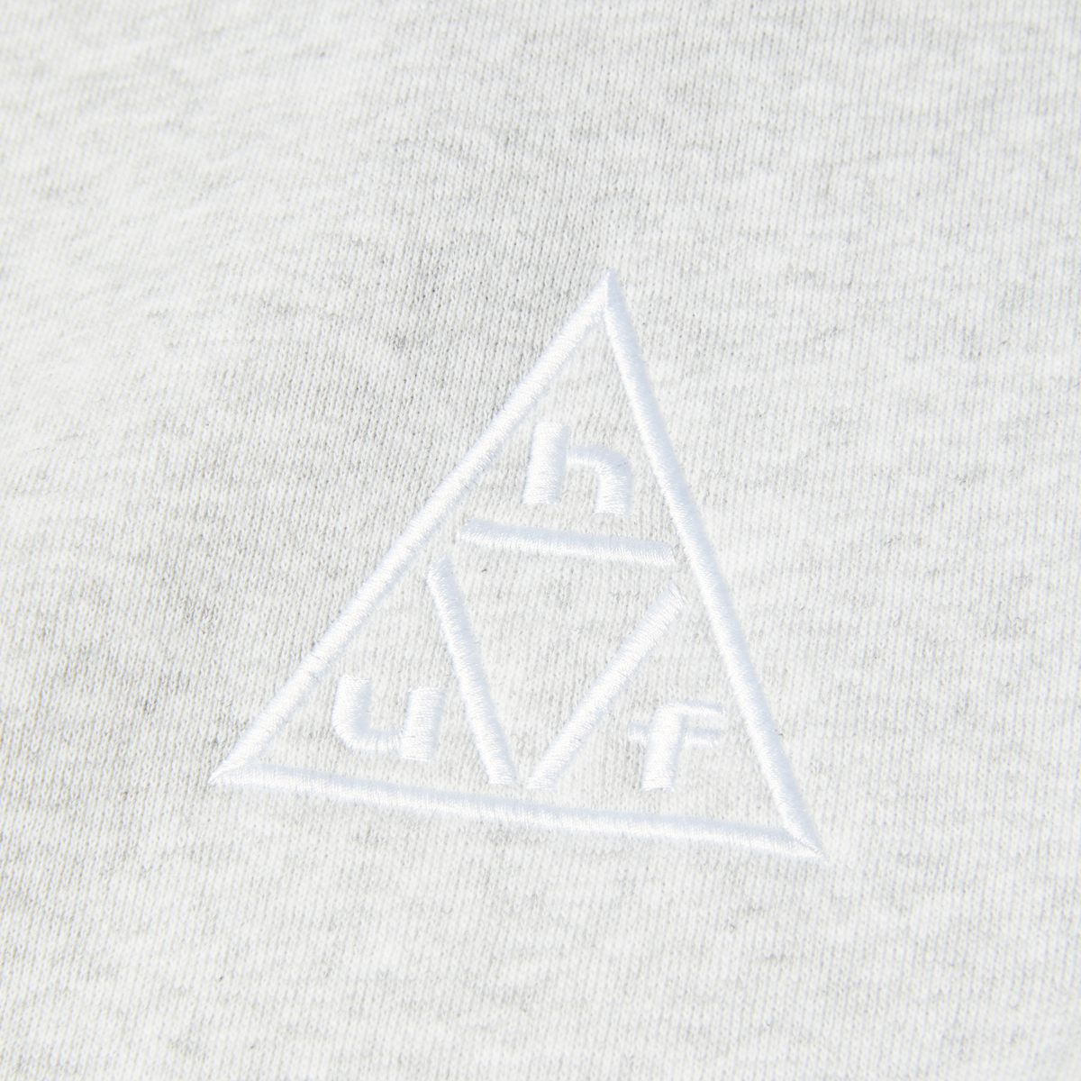 HUF Triple Triangle Embroidered Crewneck Sweatshirt Heather Grey/White