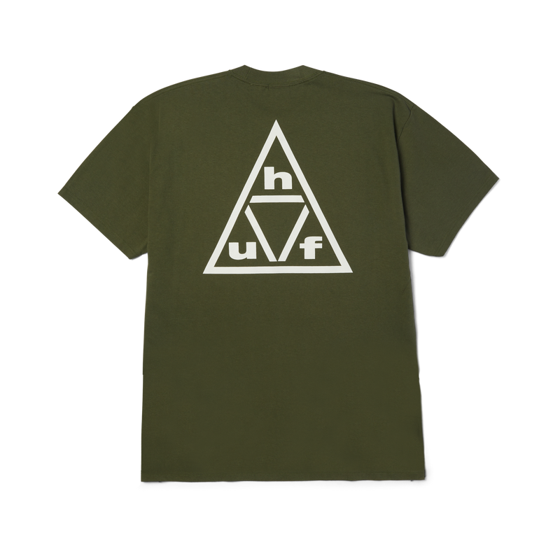 HUF Triple Triangle T-Shirt Surplus Green/White