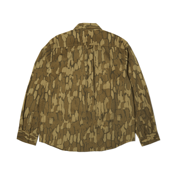 Huf Warped Camo Corduroy Shirt Muted Camo