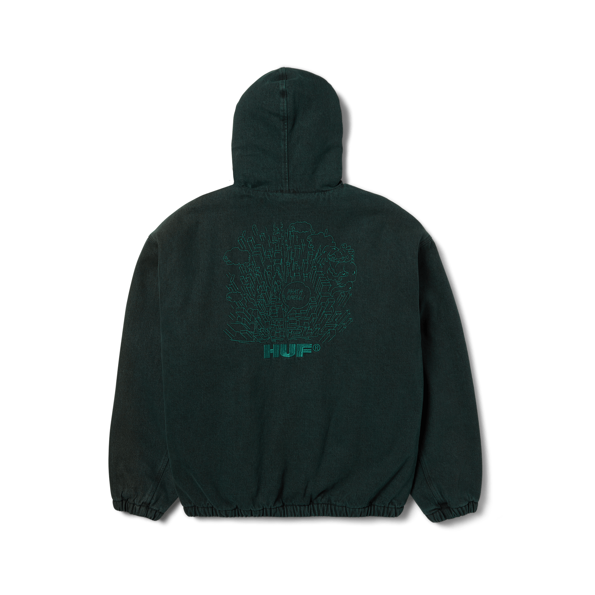 Huf What A Jungle Denim Work Jacket Evergreen