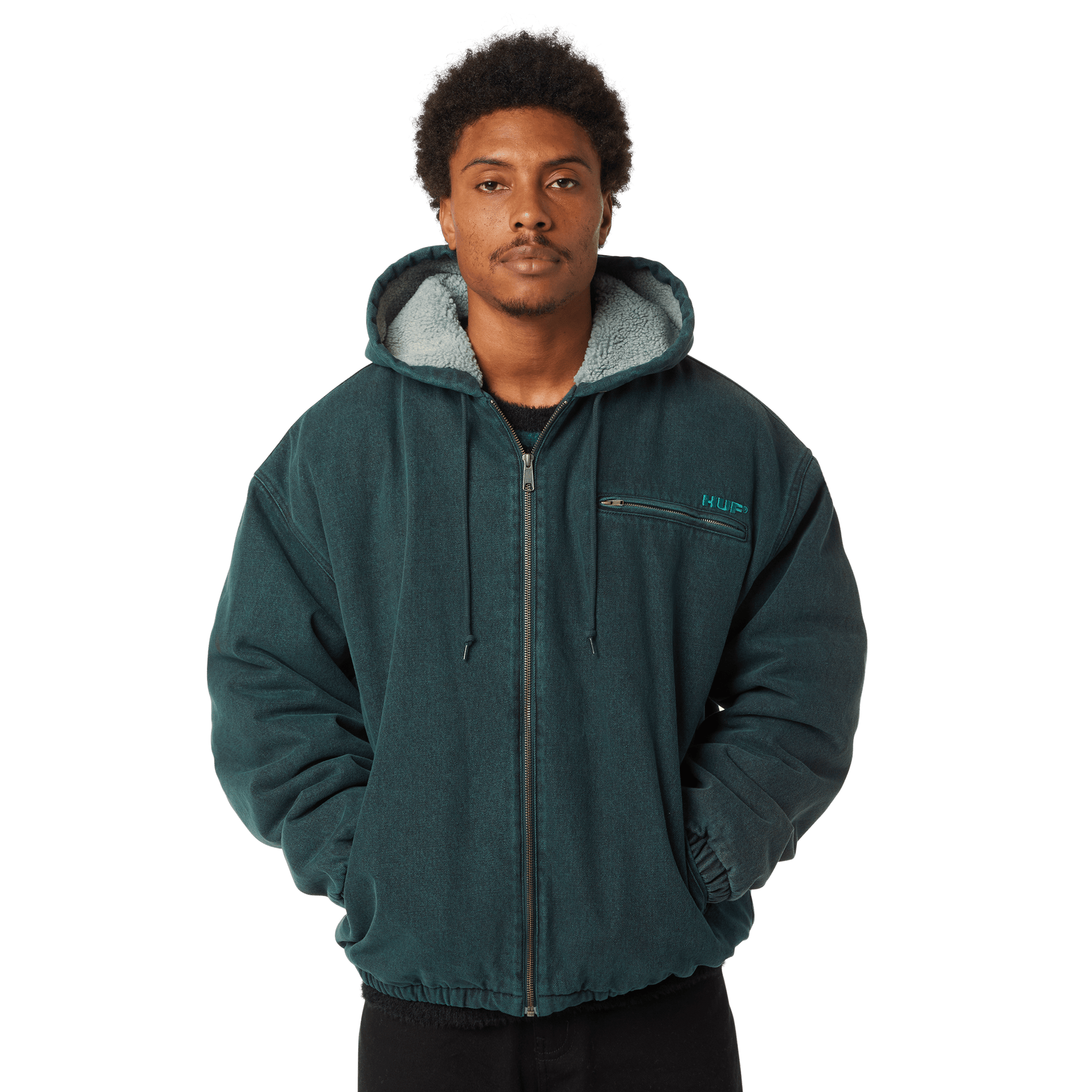 Huf What A Jungle Denim Work Jacket Evergreen
