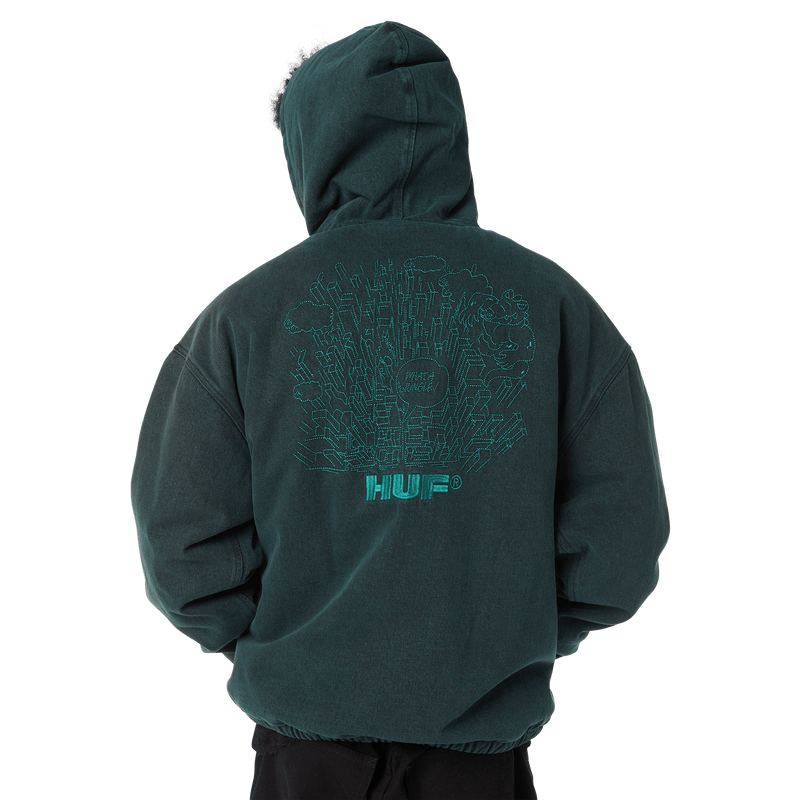 Huf What A Jungle Denim Work Jacket Evergreen
