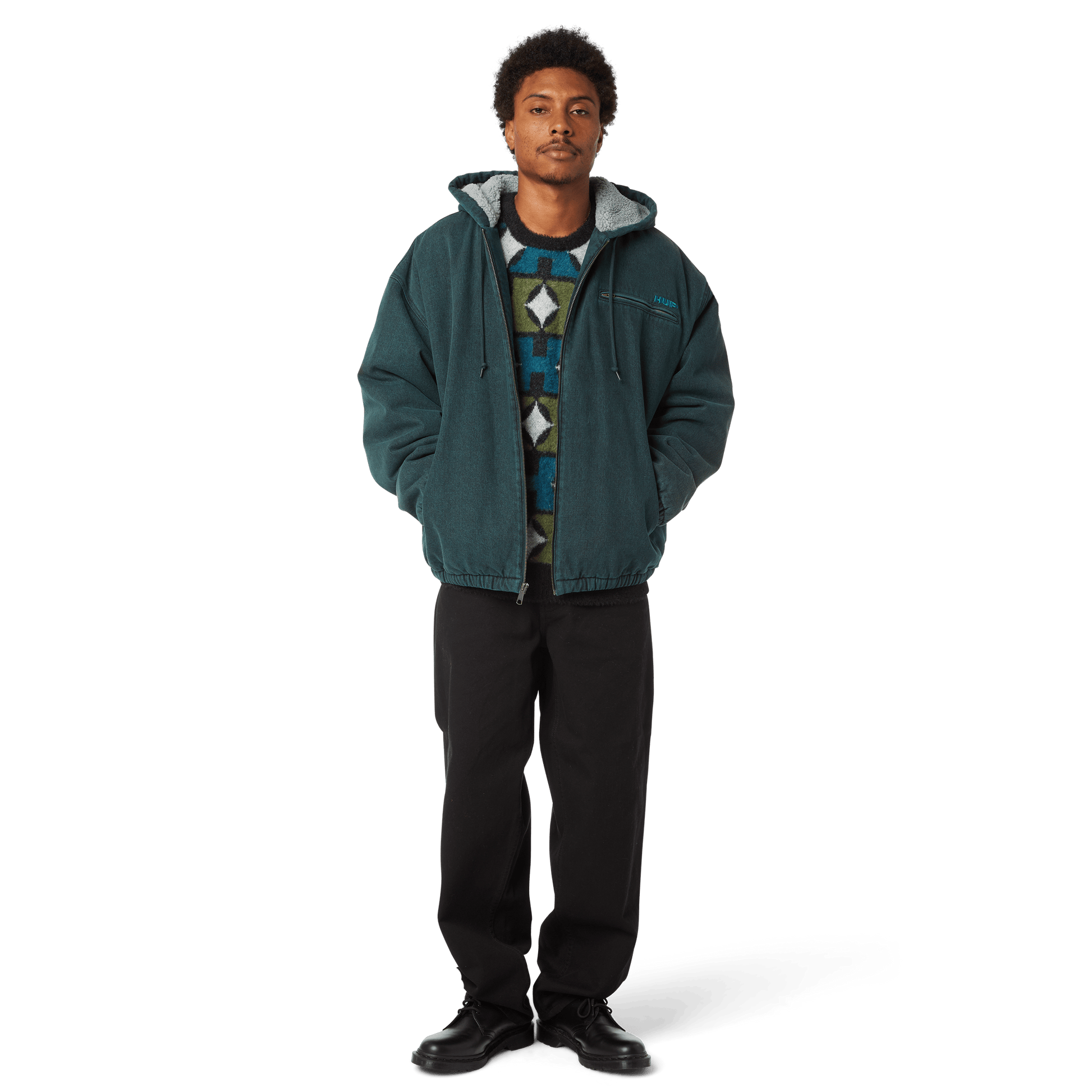 Huf What A Jungle Denim Work Jacket Evergreen