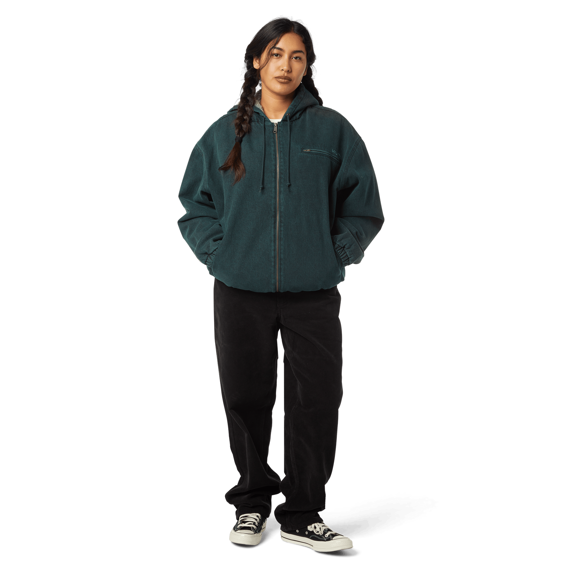 Huf What A Jungle Denim Work Jacket Evergreen