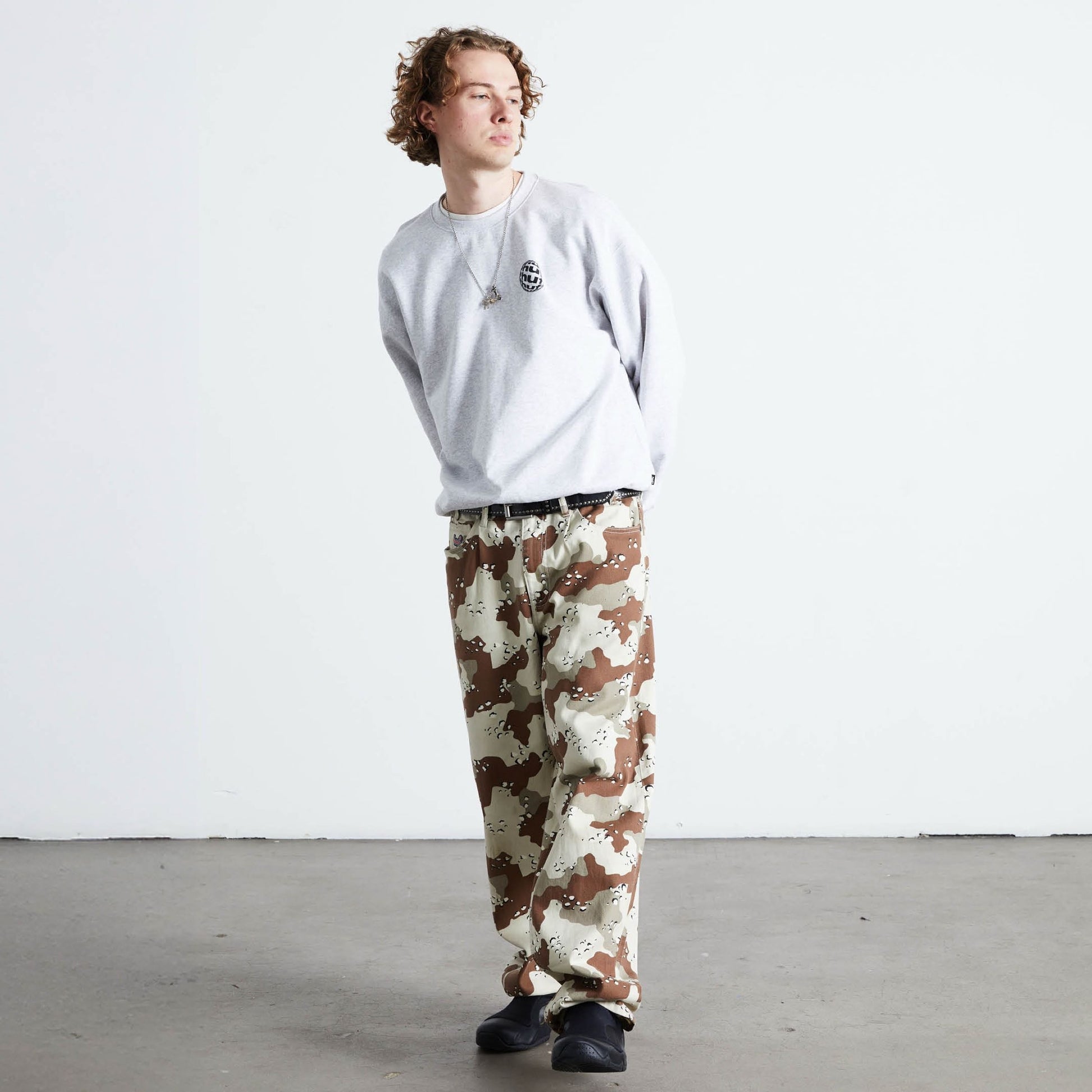 Huf Wide Angle Crewneck Sweatshirt Heather Grey
