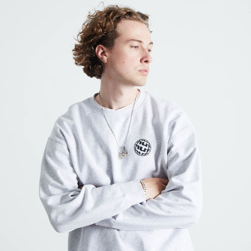 Huf Wide Angle Crewneck Sweatshirt Heather Grey