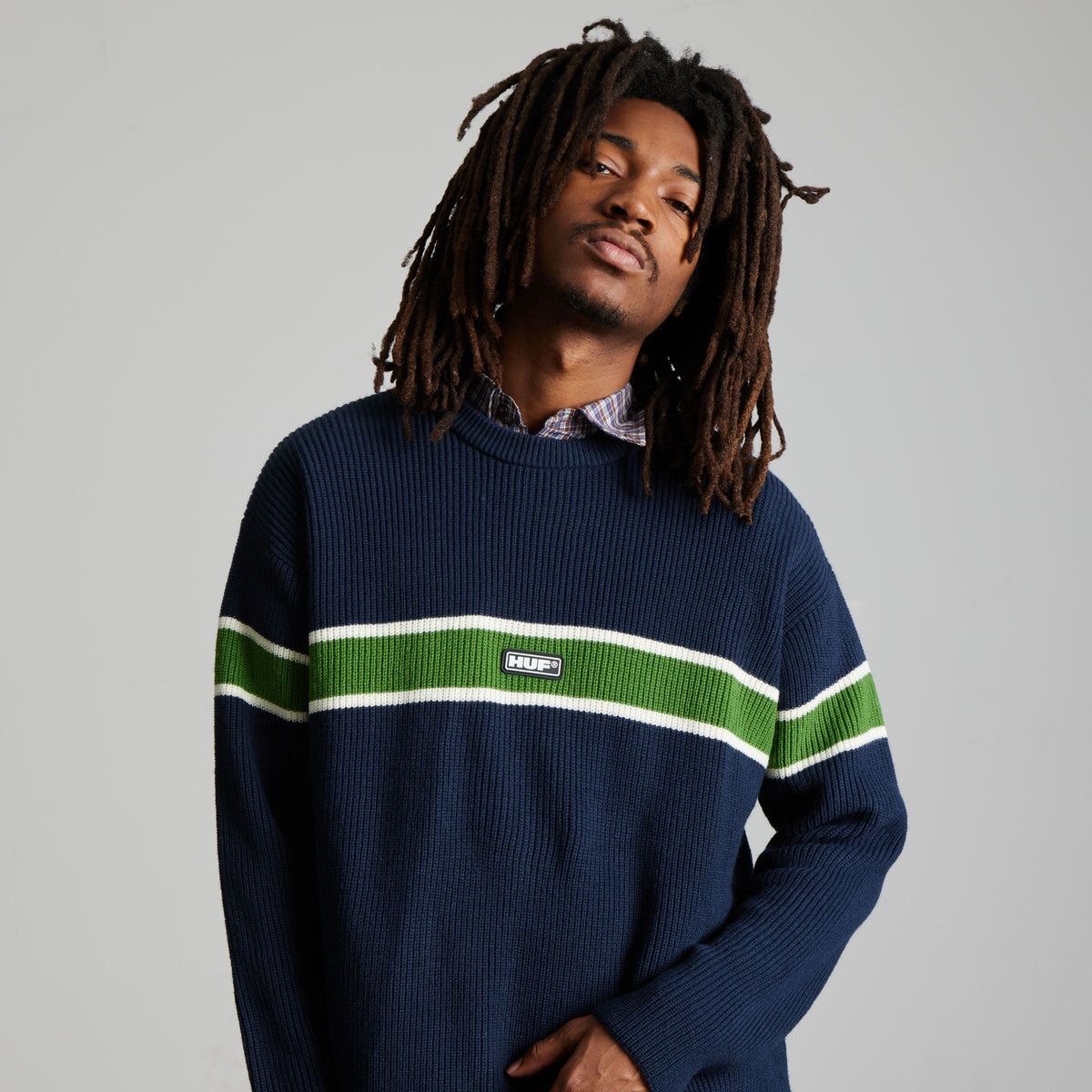 HUF Winnfield Crewneck Sweater Navy