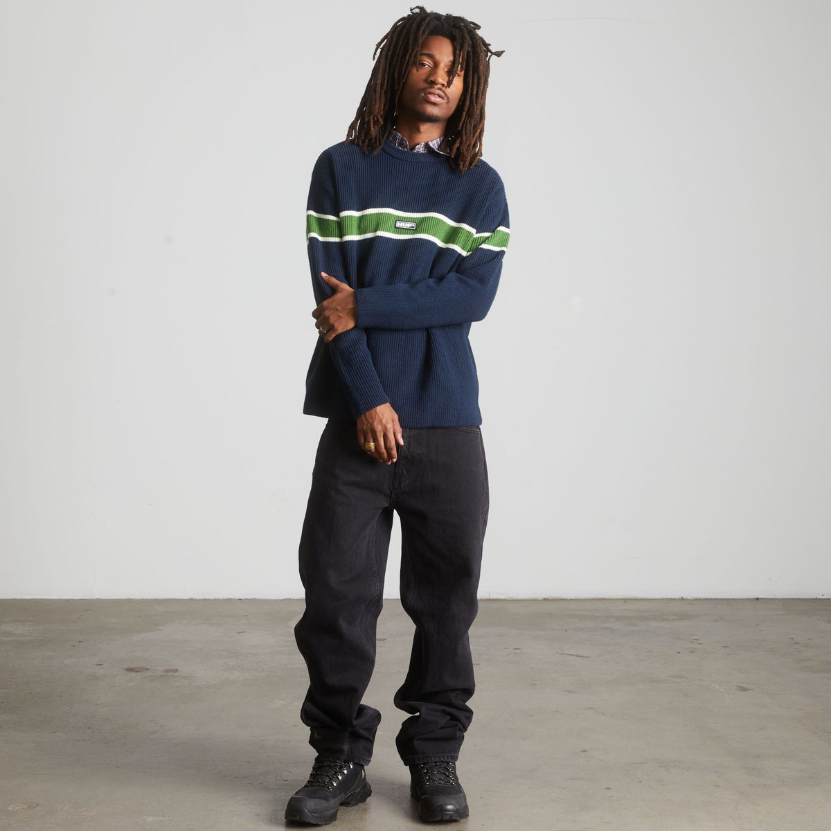 HUF Winnfield Crewneck Sweater Navy