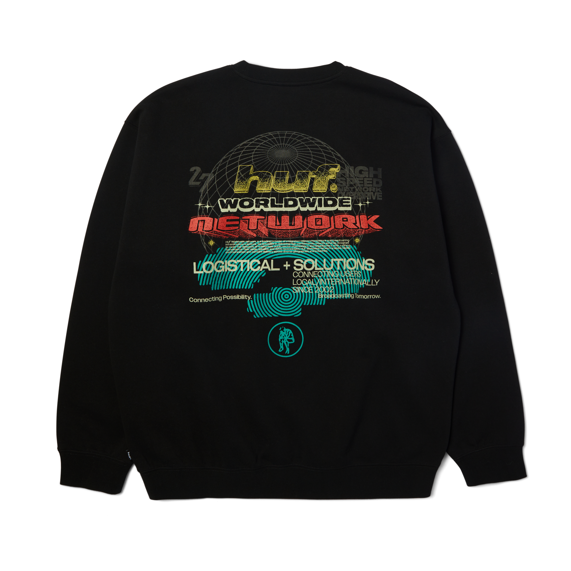 Huf Worldwide Network Crewneck Sweatshirt Black