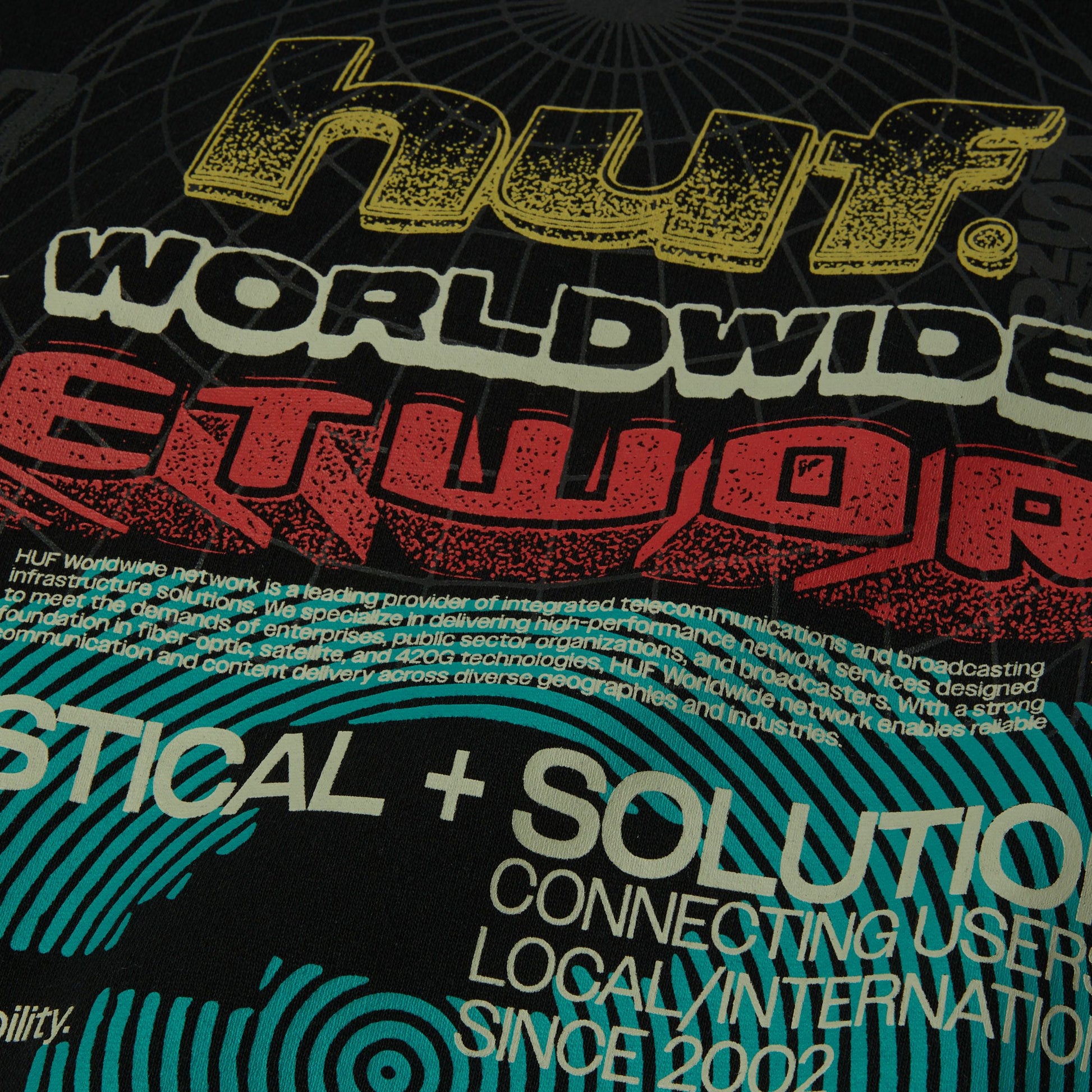 Huf Worldwide Network Crewneck Sweatshirt Black