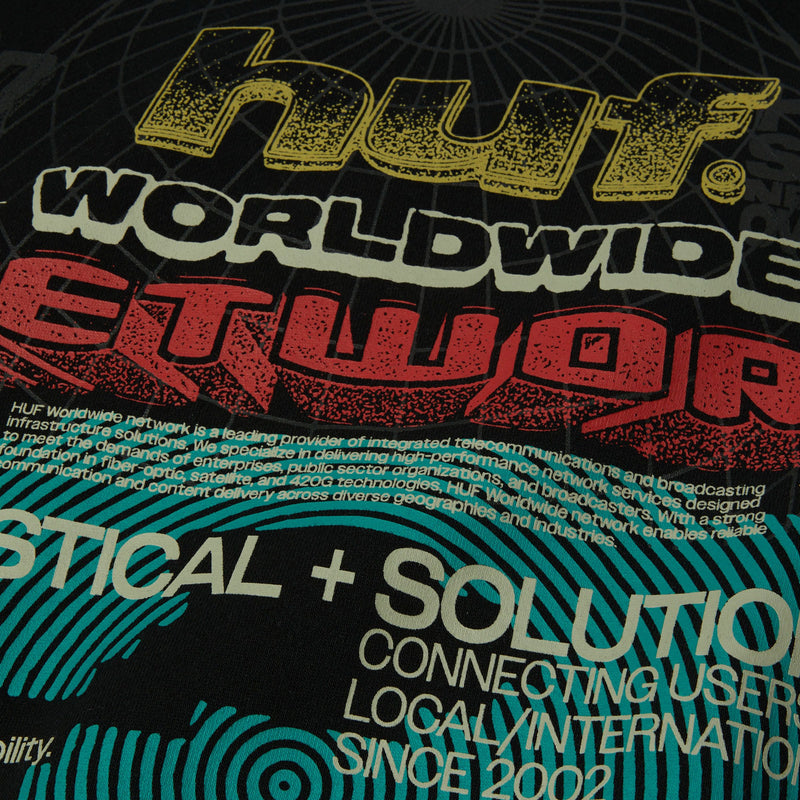Huf Worldwide Network Crewneck Sweatshirt Black