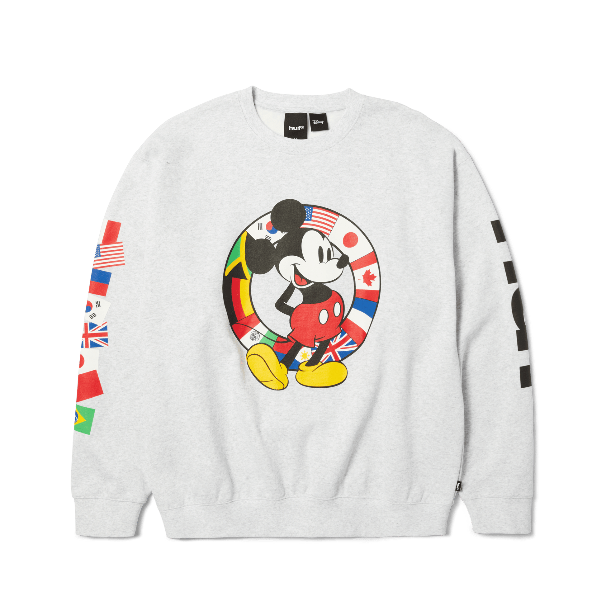 HUF Disney | HUF Mickey Worldwide Tour Crewneck Sweatshirt Heather Grey