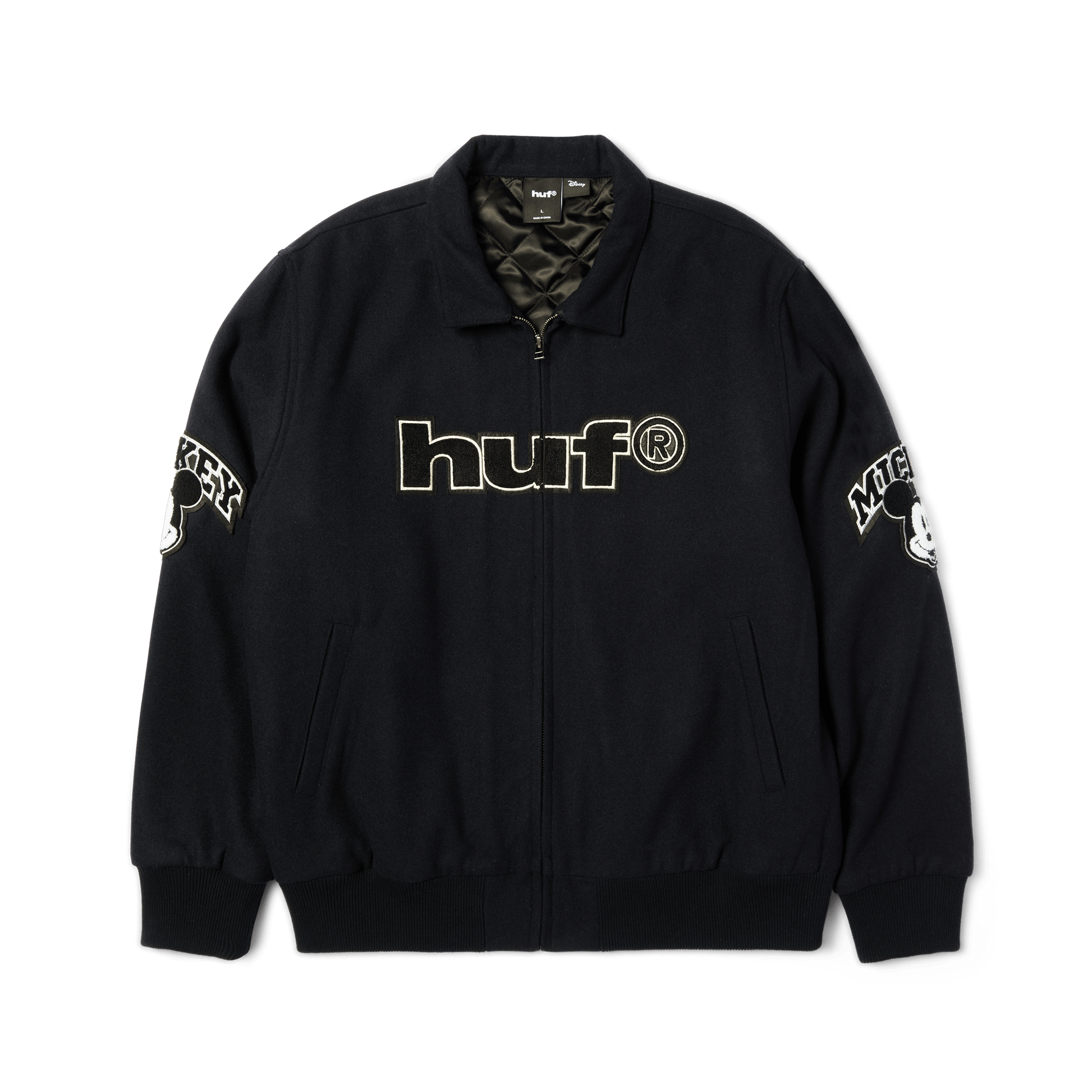 HUF Disney | HUF Mickey Worldwide Tour Varsity Jacket Navy