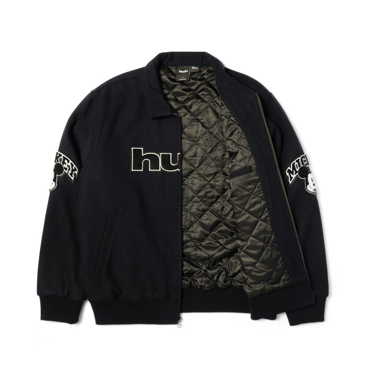 Disney Huf Mickey Worldwide Tour Varsity Jacket Jk00510 - Navy