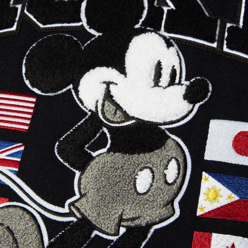 HUF Disney | HUF Mickey Worldwide Tour Varsity Jacket Navy