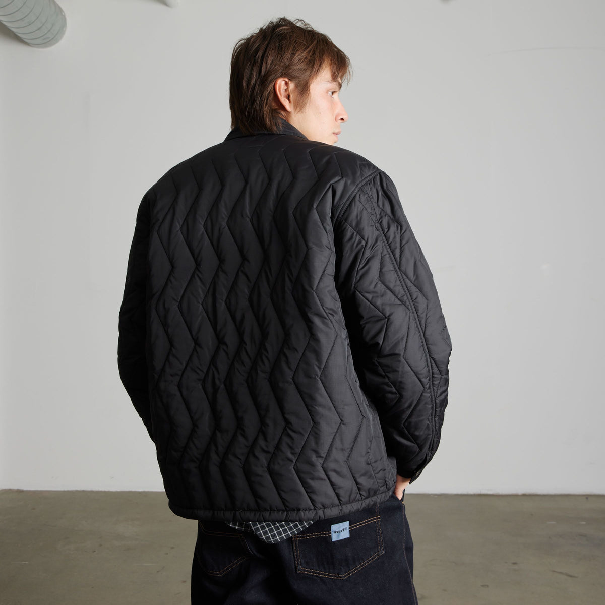 HUF Zig Zag Quilted Chore Jacket Black