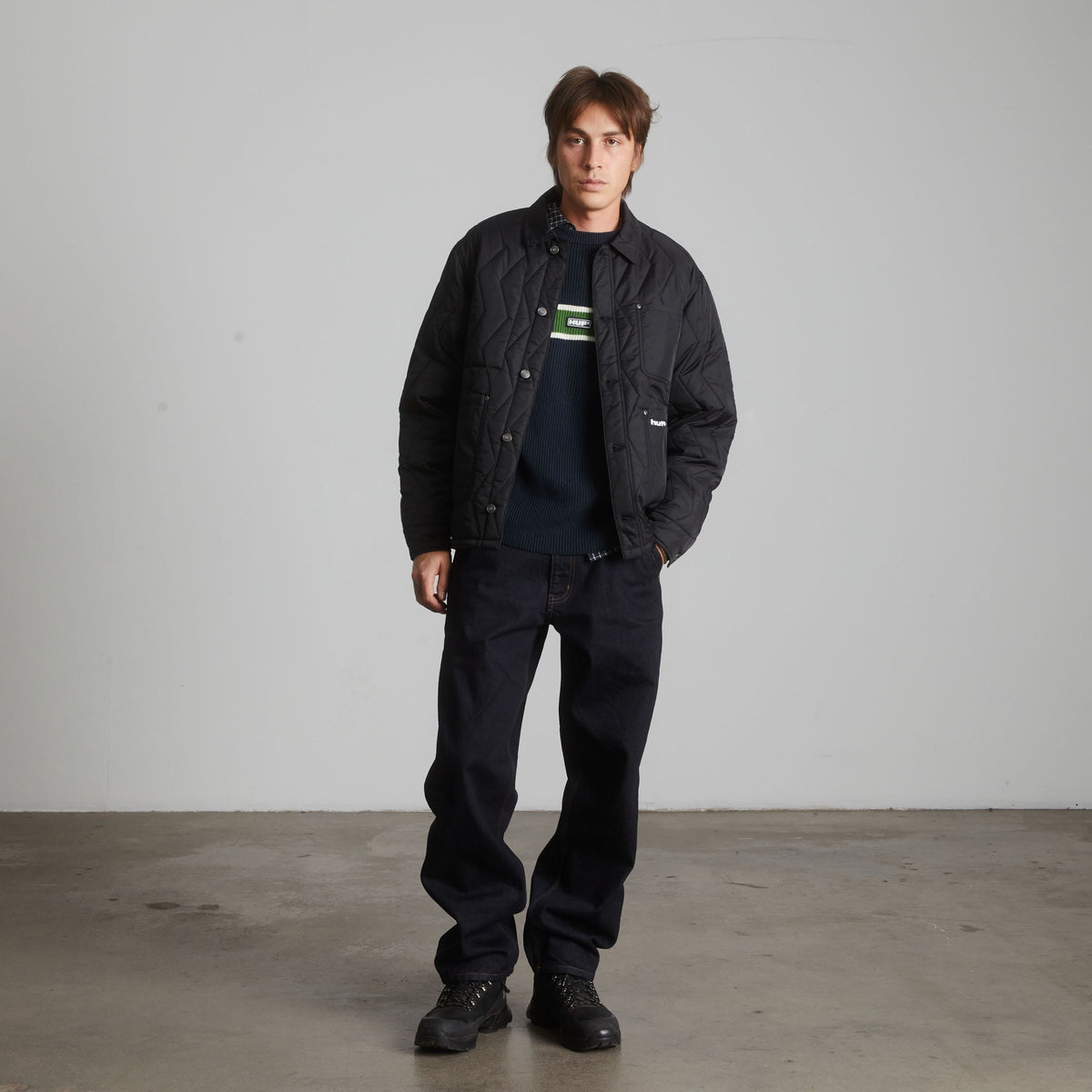 HUF Zig Zag Quilted Chore Jacket Black