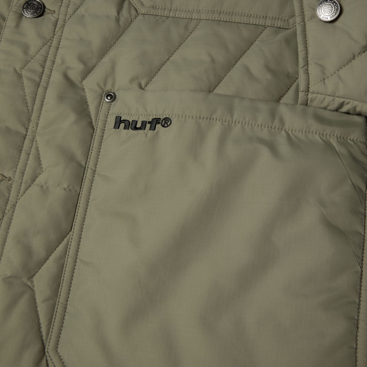 HUF Zig Zag Quilted Chore Jacket Sage