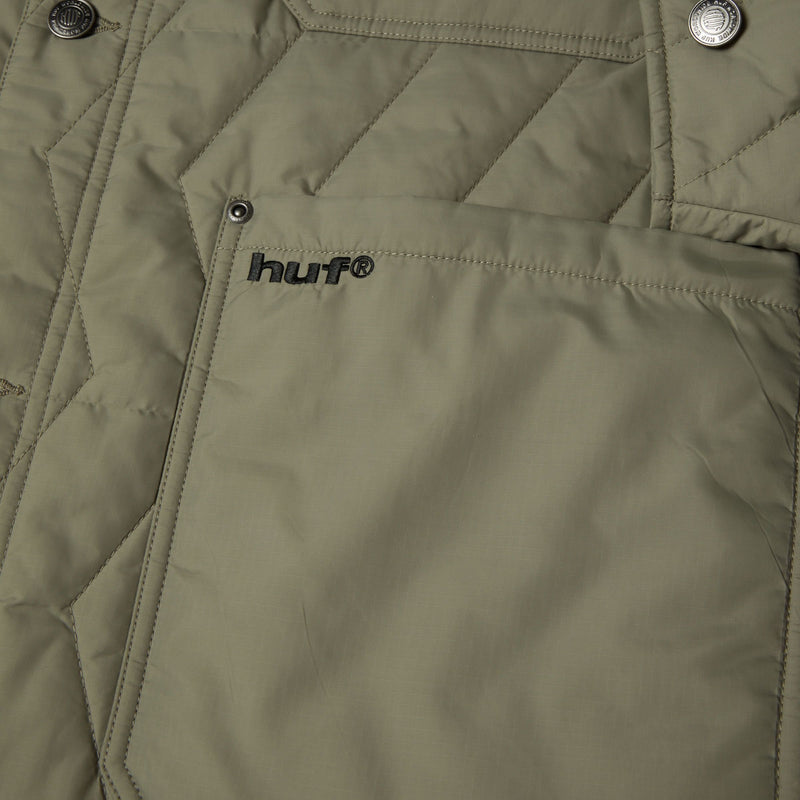 HUF Zig Zag Quilted Chore Jacket Sage