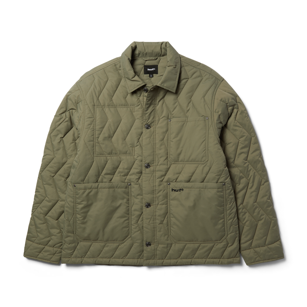 HUF Zig Zag Quilted Chore Jacket Sage