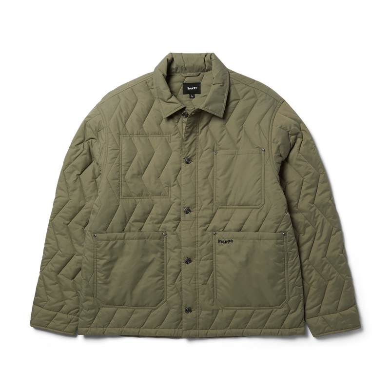 HUF Zig Zag Quilted Chore Jacket Sage