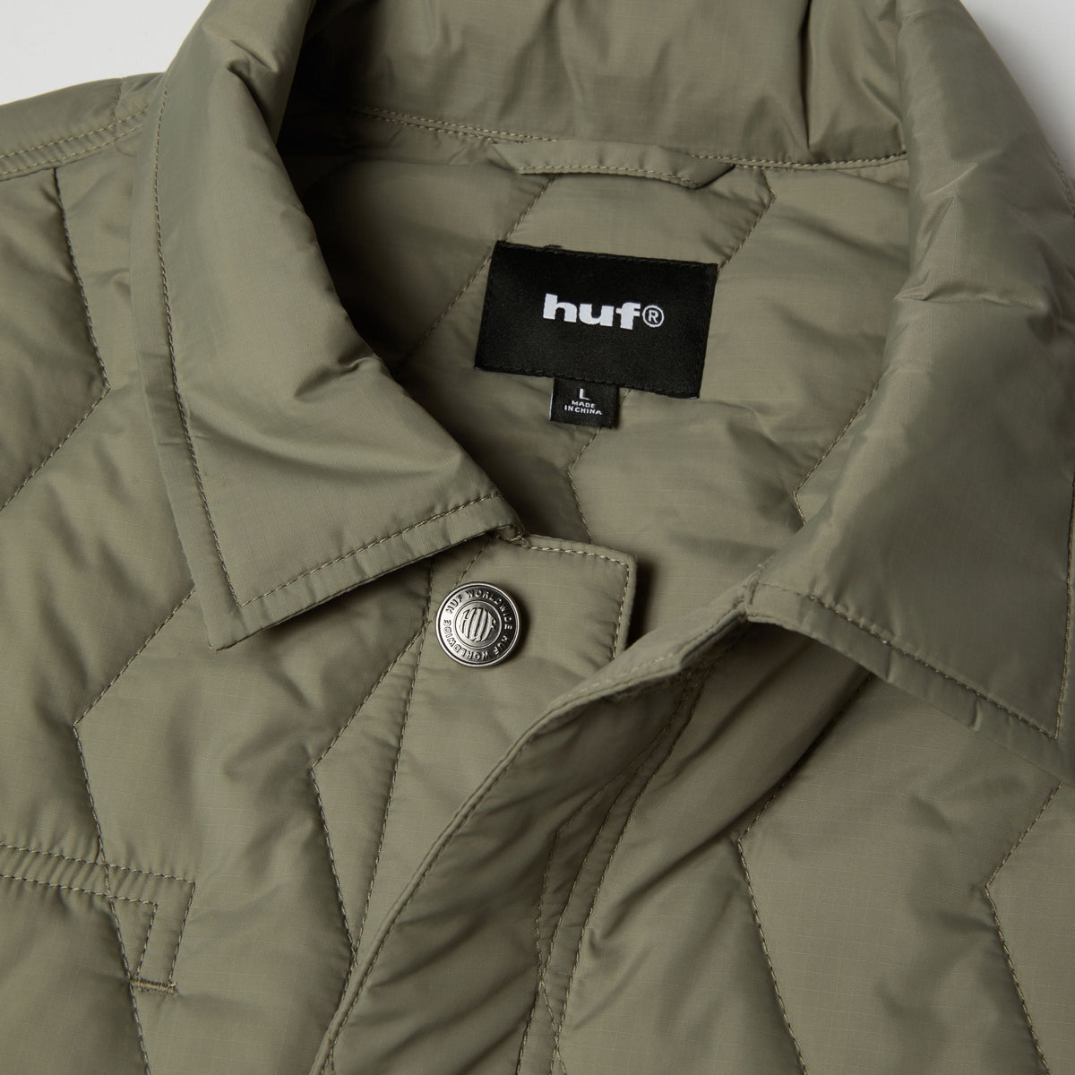 HUF Zig Zag Quilted Chore Jacket Sage
