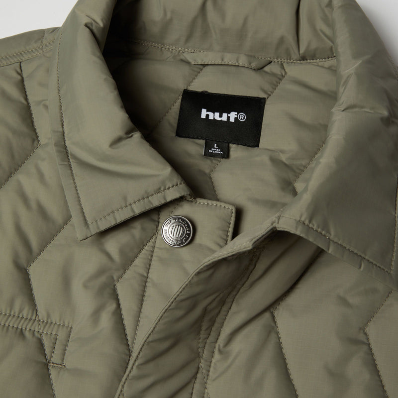 HUF Zig Zag Quilted Chore Jacket Sage