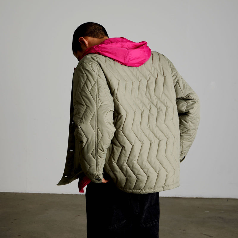 HUF Zig Zag Quilted Chore Jacket Sage